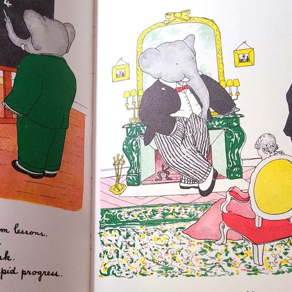 Vintage 1960s The Story of Babar Hardcover Storybook Book - Jean de Brunhoff - Picture 5 of 8